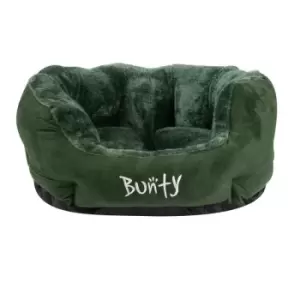 Image of Polar Dog Bed Soft Washable Fleece Fur Cushion Warm Luxury Oval Pet Basket - Green - Medium - Bunty