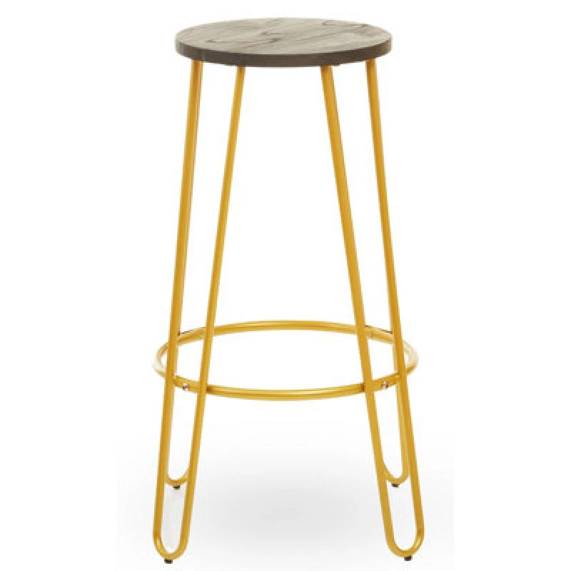Image of Premier Housewares Contemporary Metal Finish Bar Stool, Hairpin Stool Kitchen Counter, Versatile Breakfast Stool for Home Natural