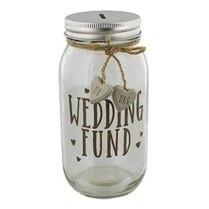 Image of Love Story Wedding Fund Mason Jar Money Box