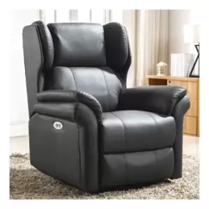 Image of More4homes - oakford slate electric bonded leather auto recliner wing back lounge chair with usb