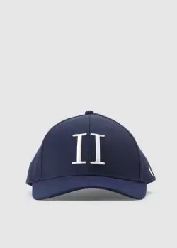 Image of Les Deux Mens Baseball Cap Suede II In Dark Navy White