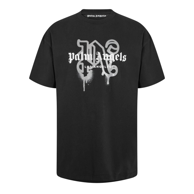 Image of Palm Angels Mens La Mono T-Shirt Black Off White male XS