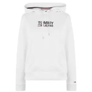 Image of Tommy Jeans Logo Hoodie - White