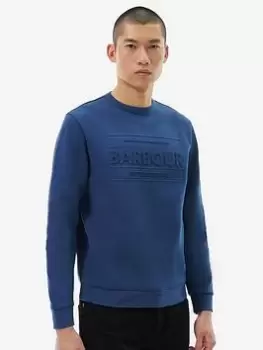 Image of Barbour International Stamp Embossed Crew Neck Sweatshirt - Blue Size M, Men