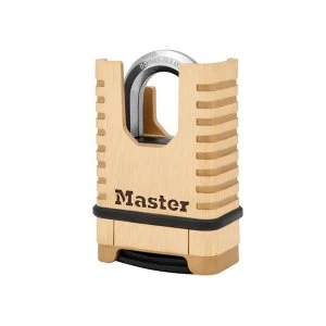 Image of Master Lock Excell Closed Shackle Brass Combination 58mm Padlock