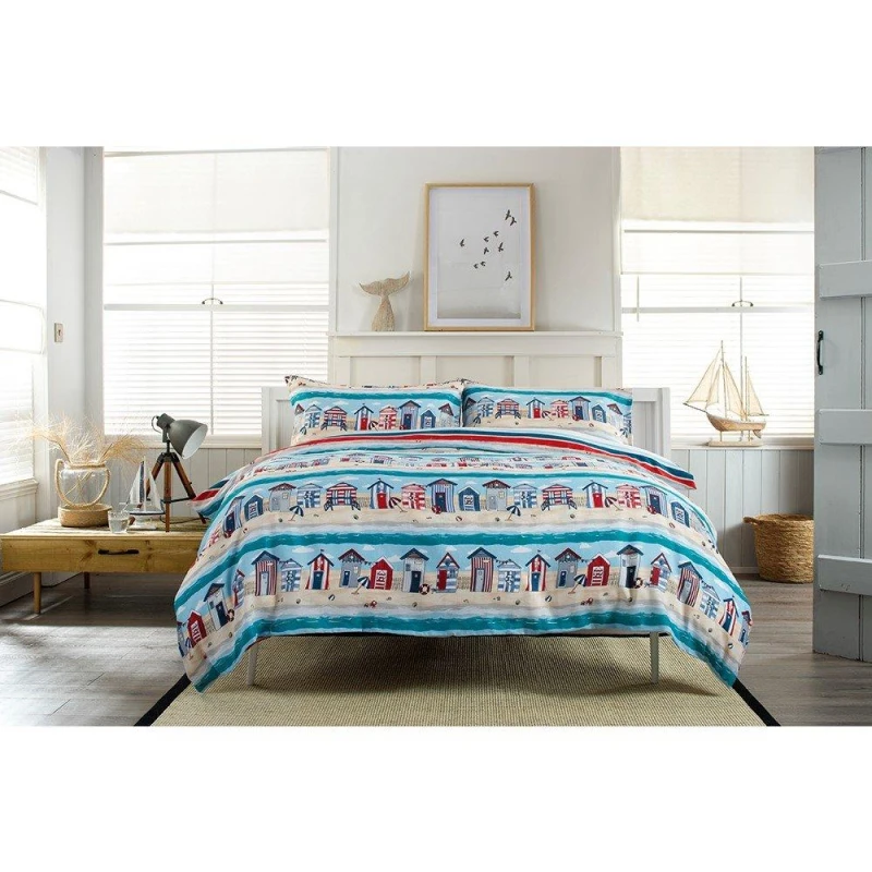 Image of Deyongs Beach Cabin Duvet Set 99 Printed unisex Single