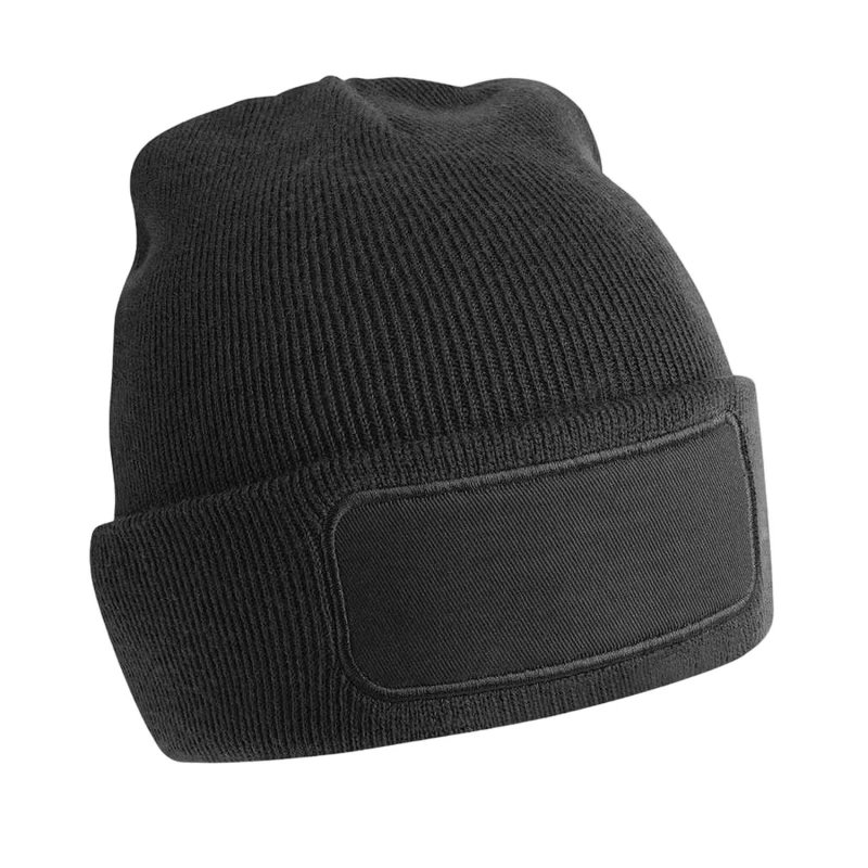 Image of Beechfield Beechfield Men Patch Beanie in Black One Size Male 5063527292476