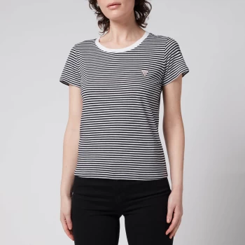 Image of Guess Womens Guess Logo Baby T-Shirt - Black & White Combo - L