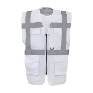 Image of Yoko Hi-Vis Premium Executive/Manager Waistcoat / Jacket (Pack of 2) (S) (White)
