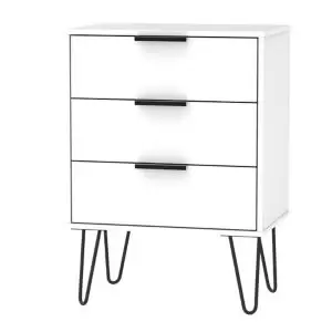 Image of Manhattan Matt White 3 Drawer Midi Chest (H)740mm (W)575mm (D)395mm