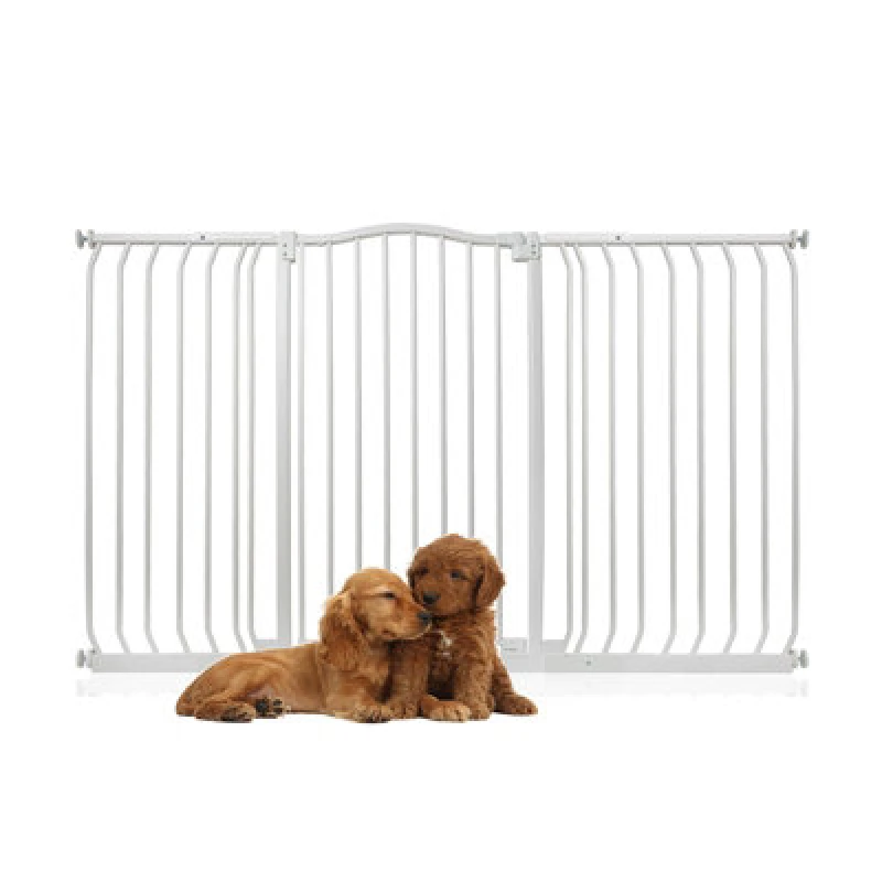 Image of Bettacare Extra Tall Curved Top Dog Gate, 152Cm - 161Cm, Matt White, Extra Tall 100Cm In Height, Pressure Fit Pet Gate