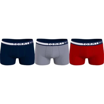 Image of Tommy Bodywear 3 Pack Logo Trunks - Navy/Red/Blue