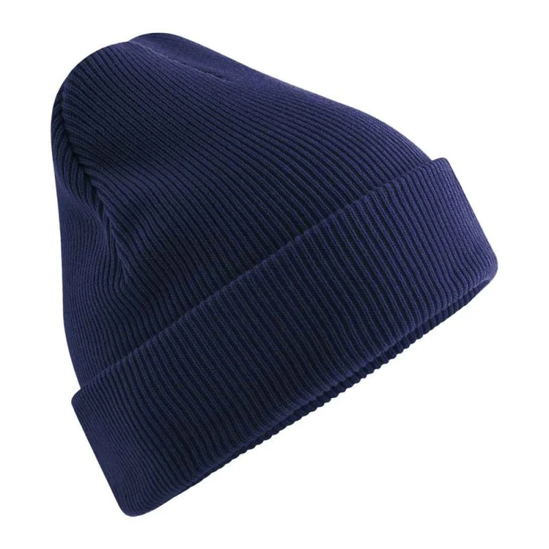 Image of Beechfield Mens Cuffed Cotton Heavyweight Beanie in Navy Navy Male One Size