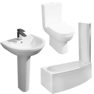 Image of Brooklyn Spacesaver Right Hand Shower Bath and Close Coupled Toilet Suite