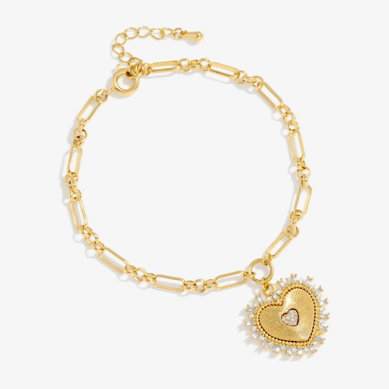 Image of Inicio Gold Plated Heart Chain Bracelet - Gift Pouch Gold