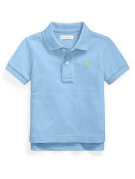Image of Ralph Lauren Baby Boys Classic Short Sleeve Polo, Blue, Size 12 Months