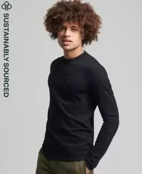 Image of Superdry Mens Organic Cotton Vintage Logo Embroidered Top Black - Size: S