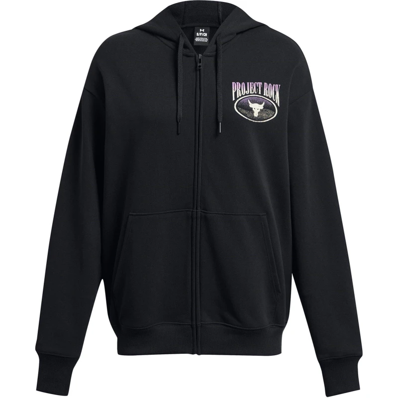 Image of Under Armour Womens Heavyweight Terry Tech Fleece Full-Zip Hoodie Black female 10 (S)