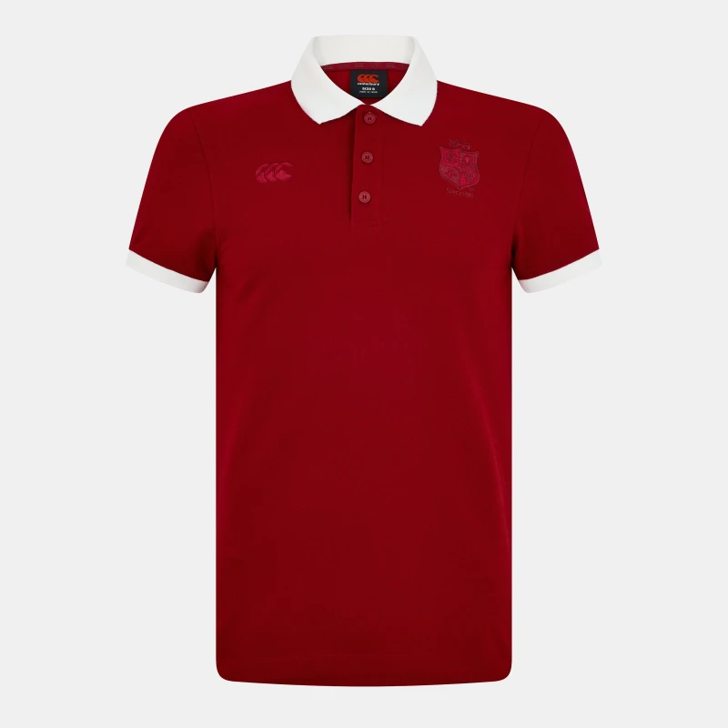 Image of Canterbury British and Irish Lions Classic Polo 2025 Shirt Red Dahlia male XS