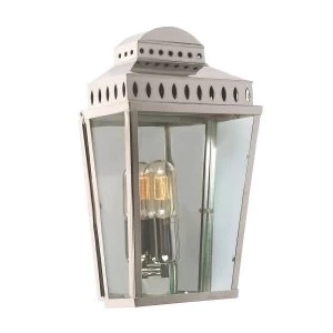 Image of 1 Light Outdoor Flush Lantern Light Polished Nickel IP44, E27