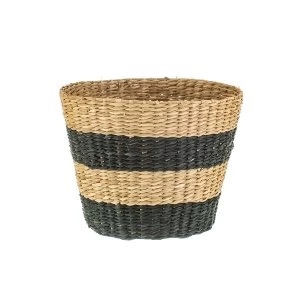 Image of Sass & Belle Black Stripe Seagrass Planter