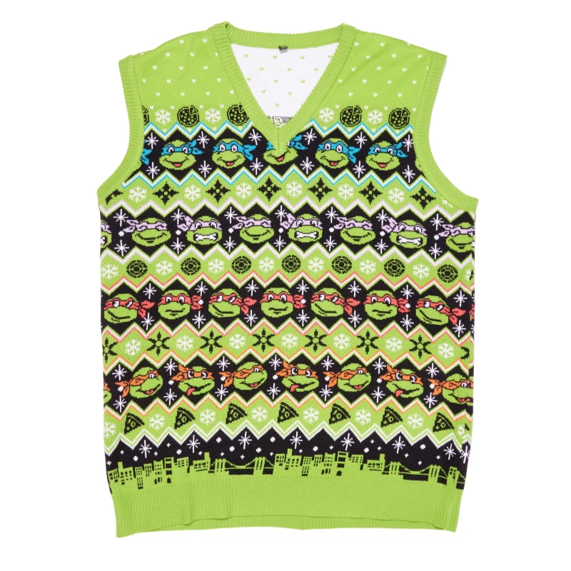 Image of Teenage Mutant Ninja Turtles Teenage Mutant Ninja Turtles Christmas Knitted Vest Top
