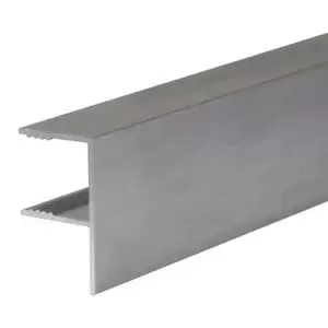 Image of Alukap Xr Silver Effect F-Shaped Profile Endstop, (L)4M (W)32mm