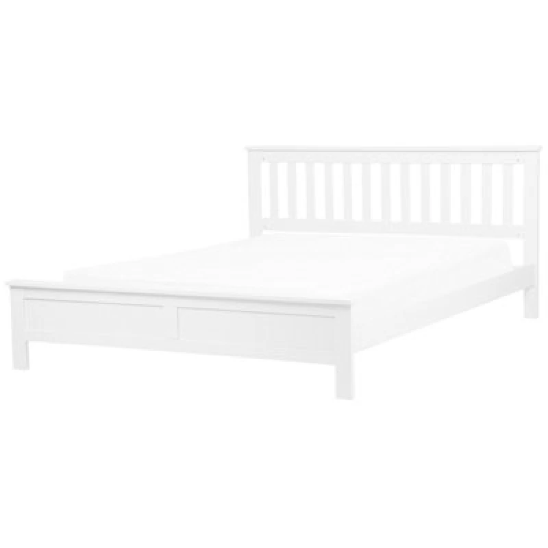 Image of Beliani Bed Pine Wood Mayenne 180 X 200 Cm (Eu Super King) White