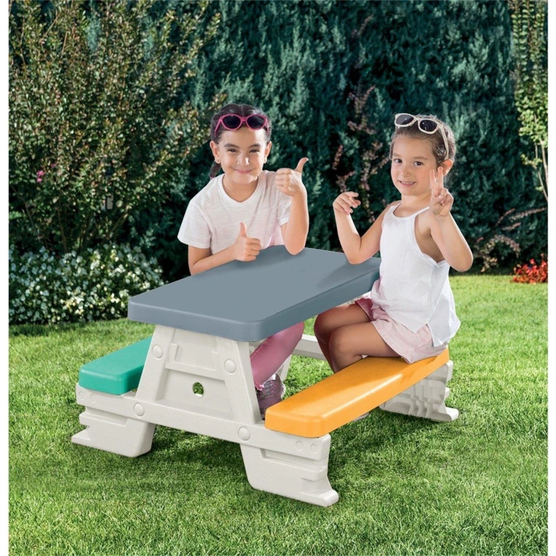 Image of Dolu Picnic Table for 4 Kids White unisex