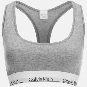Image of Calvin Klein Womens Modern Cotton Bralette - Grey Heather - L