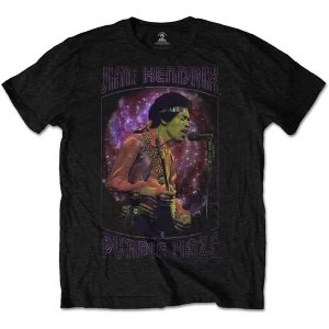 Image of Jimi Hendrix - Purple Haze Frame Mens Medium T-Shirt - Black