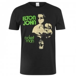 Image of Official Band T-Shirt Elton John Mens - Rocket Man