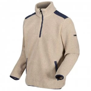 Image of Regatta Colman Half Zip Fluffy Fleece - Oat/Navy