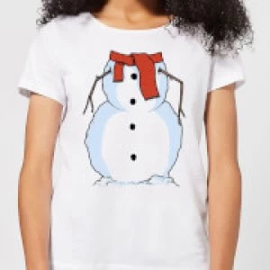 Image of Snowman Womens T-Shirt - White - 5XL