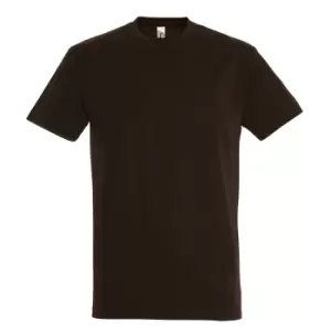 Image of SOLS Mens Imperial Heavyweight Short Sleeve T-Shirt (L) (Chocolate)