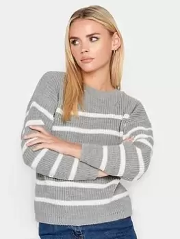 Image of PixieGirl Petite Nerutral Stripe Crew Nk Jumper, Brown, Size 16-18, Women