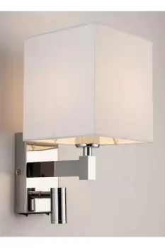 Image of Wall Light with switches Adjustable LED Reading Light Square Shade