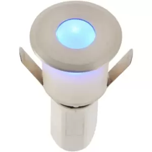 Image of Recessed Decking IP67 Guide Light - 1.2W Blue Light LED - Satin Nickel Plate