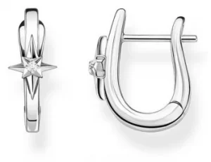 Image of Thomas Sabo Sterling Silver Star Hoop Earrings CR654-643-21 Jewellery