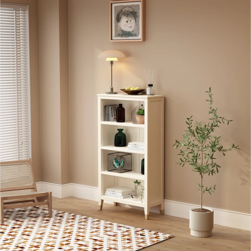 Image of Cabinet Bits Palazzi 4 Tier Bookcase H127 W69 D25cm in Off-White Off-White Unisex