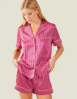 Image of Accessorize Womens Candycane Short Pyjama Set Pink, Size: M