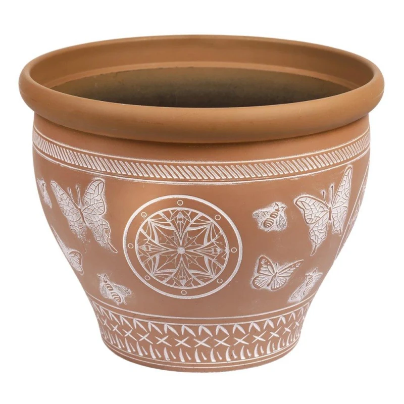 Image of YouGarden Pair of Papilio Planters - Terracotta ( 30cm) Multi unisex 30cm Diame
