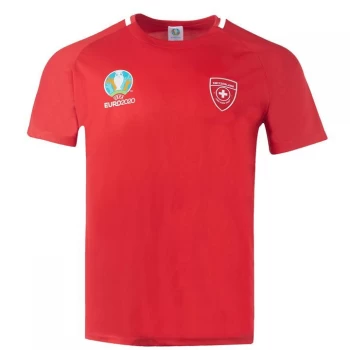 Image of UEFA Euro 2020 Switzerland Polyester T Shirt Mens - Red