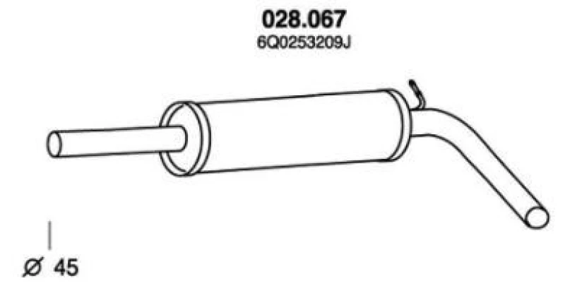 Image of PEDOL 028.067 Middle Silencer Middle Silencer (3436)
