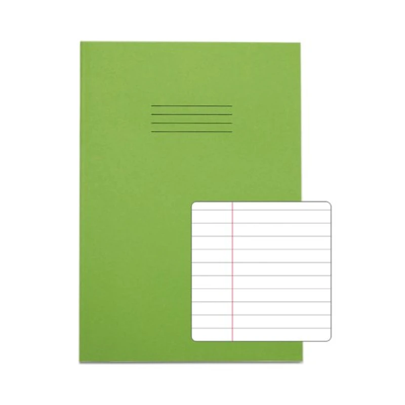 Image of Rhino 330 x 229mm Exercise Book 80 Page 8mm Ruled Light Green Contract (50 Pack) VDUV080-238-8