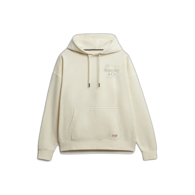 Image of Superdry Womens hooded sweatshirt Superdry Luxe Casual Relaxed Beige Female L
