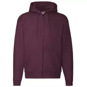 Image of Fruit Of The Loom Mens Zip Through Hooded Sweatshirt / Hoodie (M) (Burgundy)