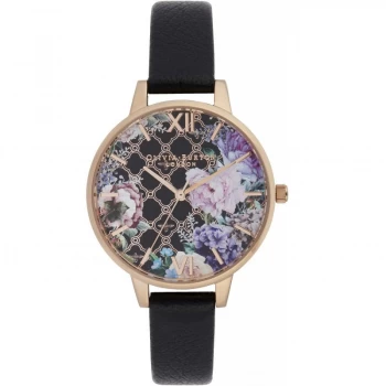 Image of Glasshouse Black & Rose Gold Watch