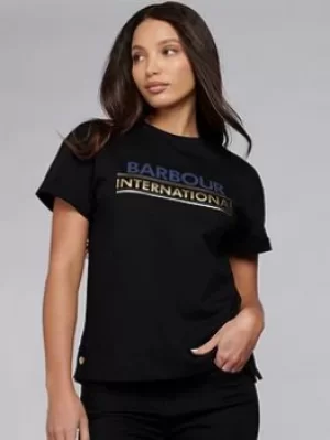 Image of Barbour International Sitka Tee -black, Black, Size 10, Women