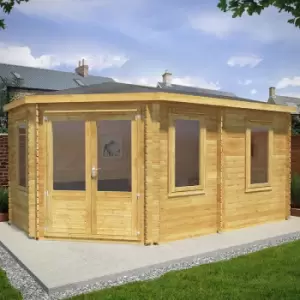 Image of Mercia Grande 5m x 3m Corner Log Cabin (34mm) a Double Glazed
